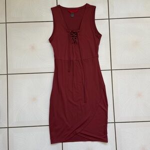 Rose pink body con Lace-Up Dress